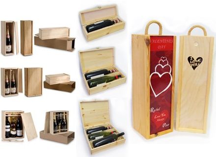 Wooden wine boxes